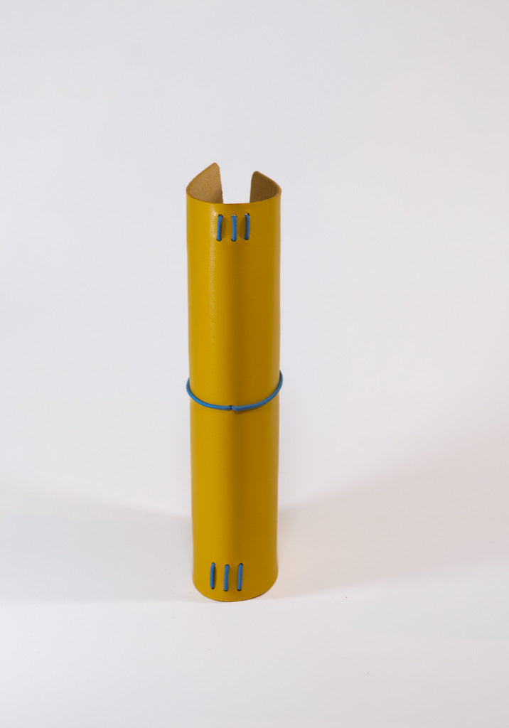 Yellow A6 Handmade Leather Notebook Cover - ArtnBooks