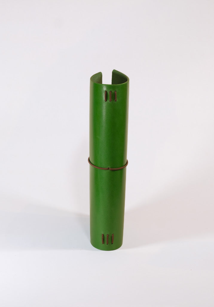 Green A6 Handmade Leather Notebook Cover - ArtnBooks